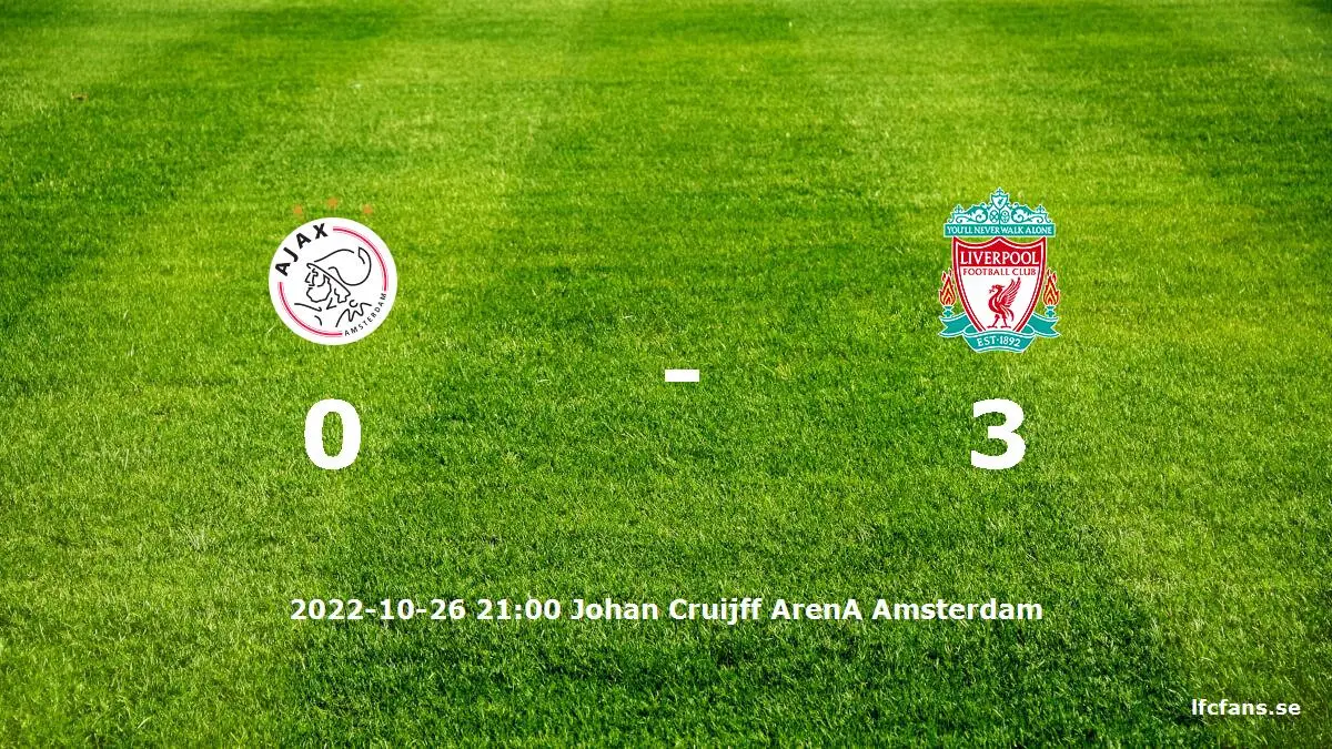 Ajax mot Liverpool tidslinje och laguppställning