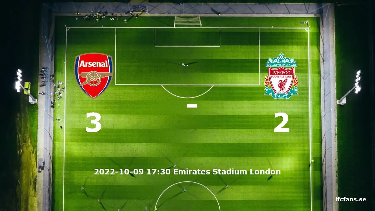 Arsenal mot Liverpool tidslinje och laguppställning