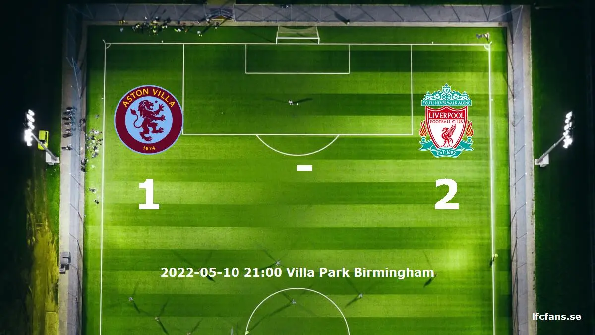 Aston Villa mot Liverpool tidslinje och laguppställning