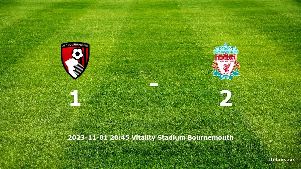 Bournemouth mot Liverpool tidslinje och laguppställning