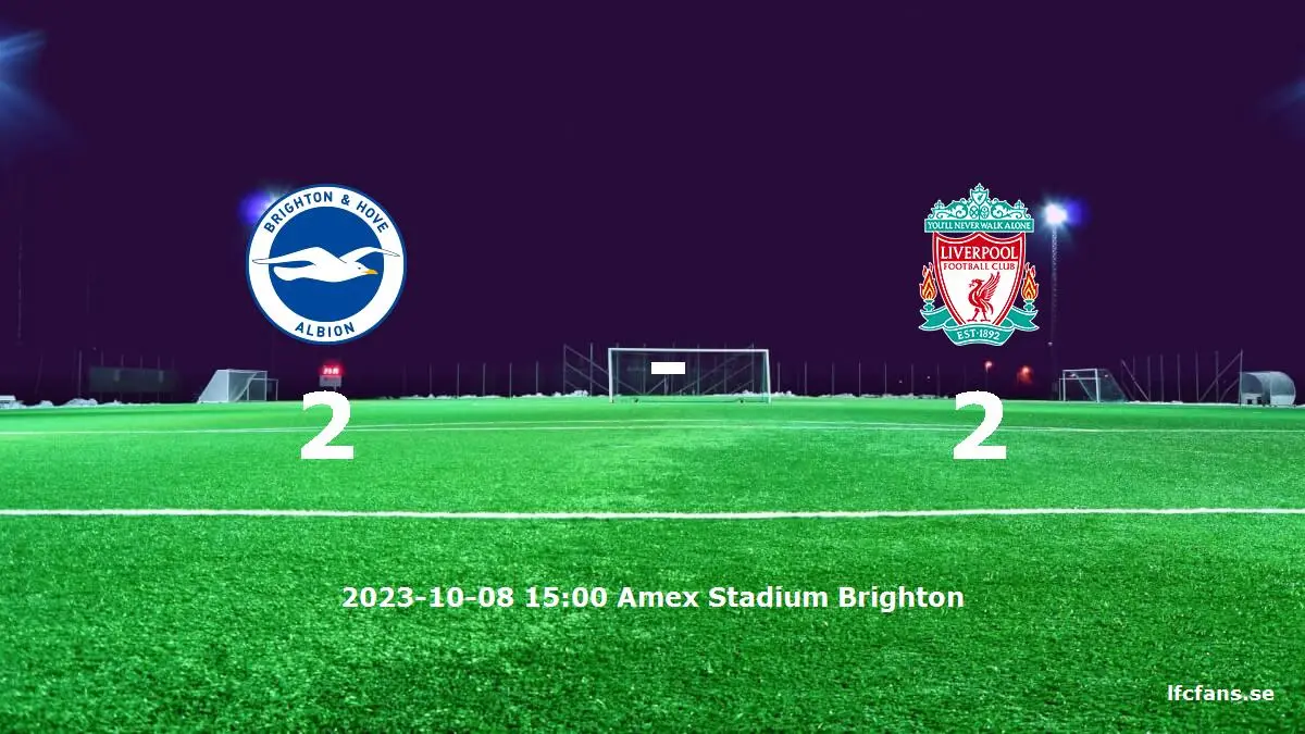 Brighton & Hove Albion mot Liverpool tidslinje och laguppställning