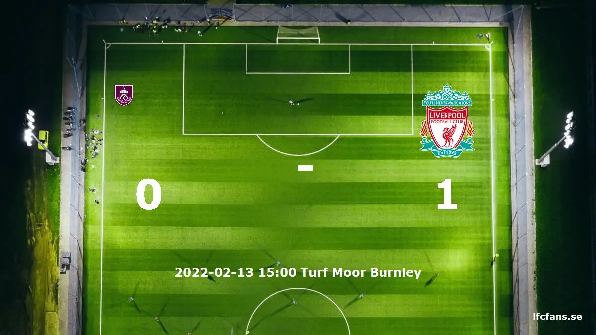 Burnley mot Liverpool tidslinje och laguppställning