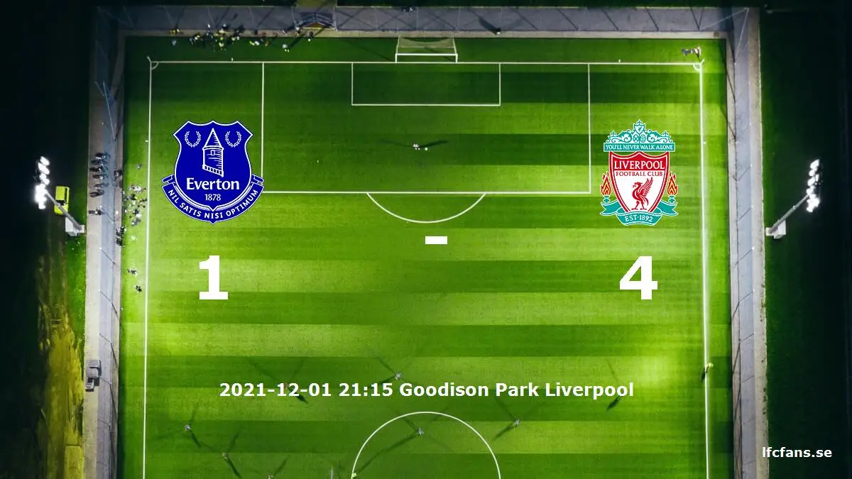 Everton mot Liverpool tidslinje och laguppställning