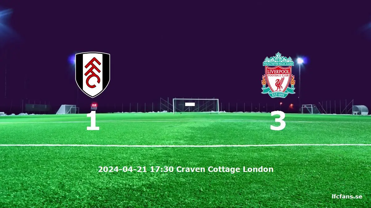 Fulham mot Liverpool tidslinje och laguppställning