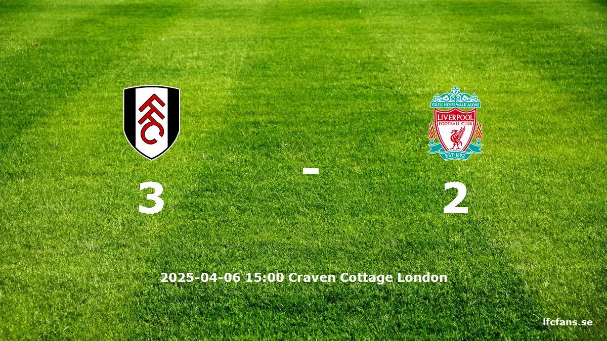Fulham mot Liverpool tidslinje och laguppställning