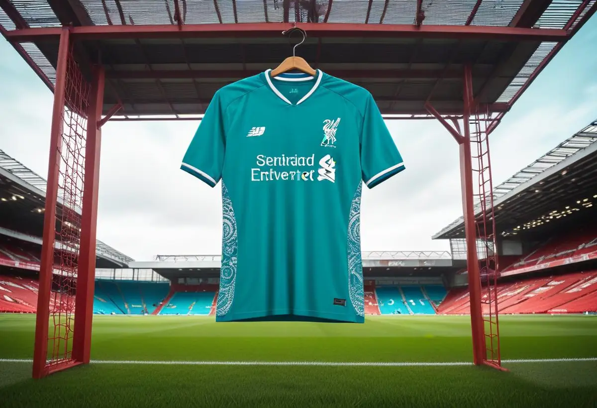 Engagerande snack om Liverpools nya bortaställ illustration