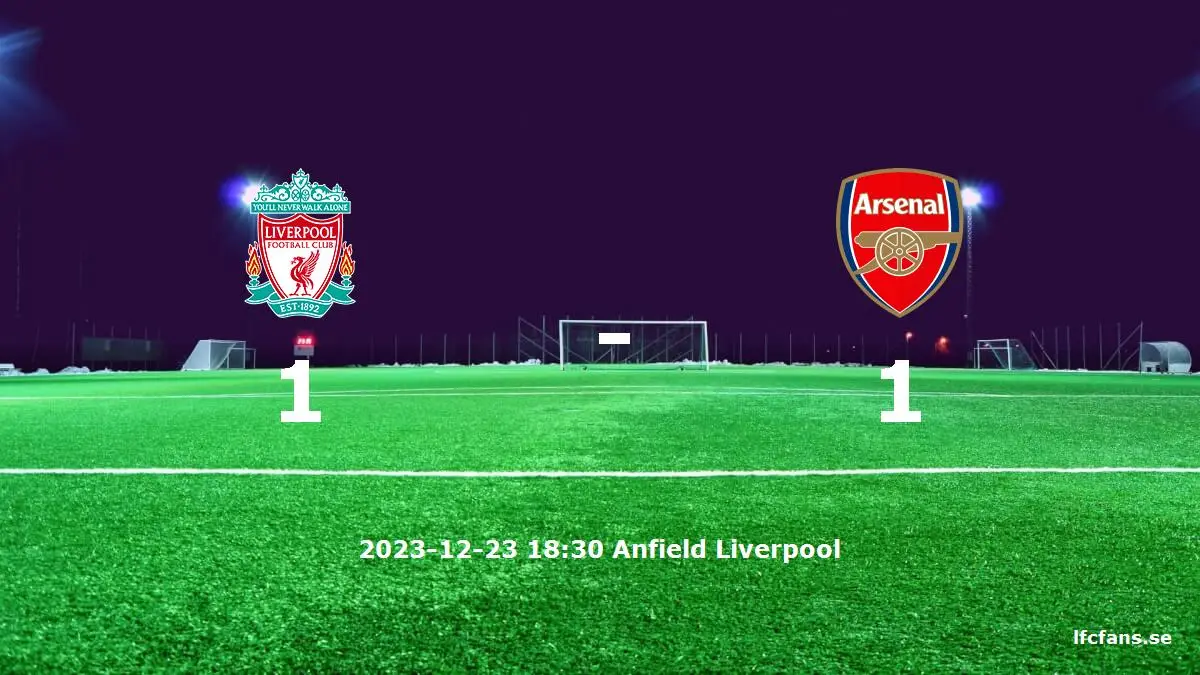 Liverpool mot Arsenal tidslinje och laguppställning