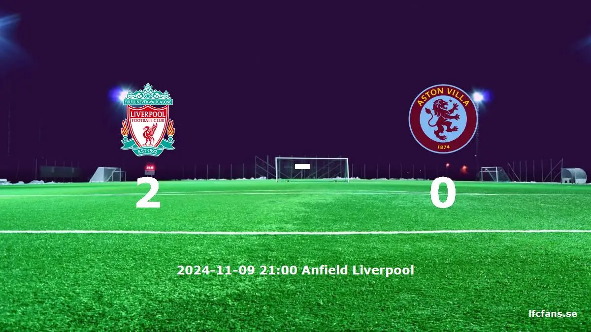 Liverpool mot Aston Villa tidslinje och laguppställning