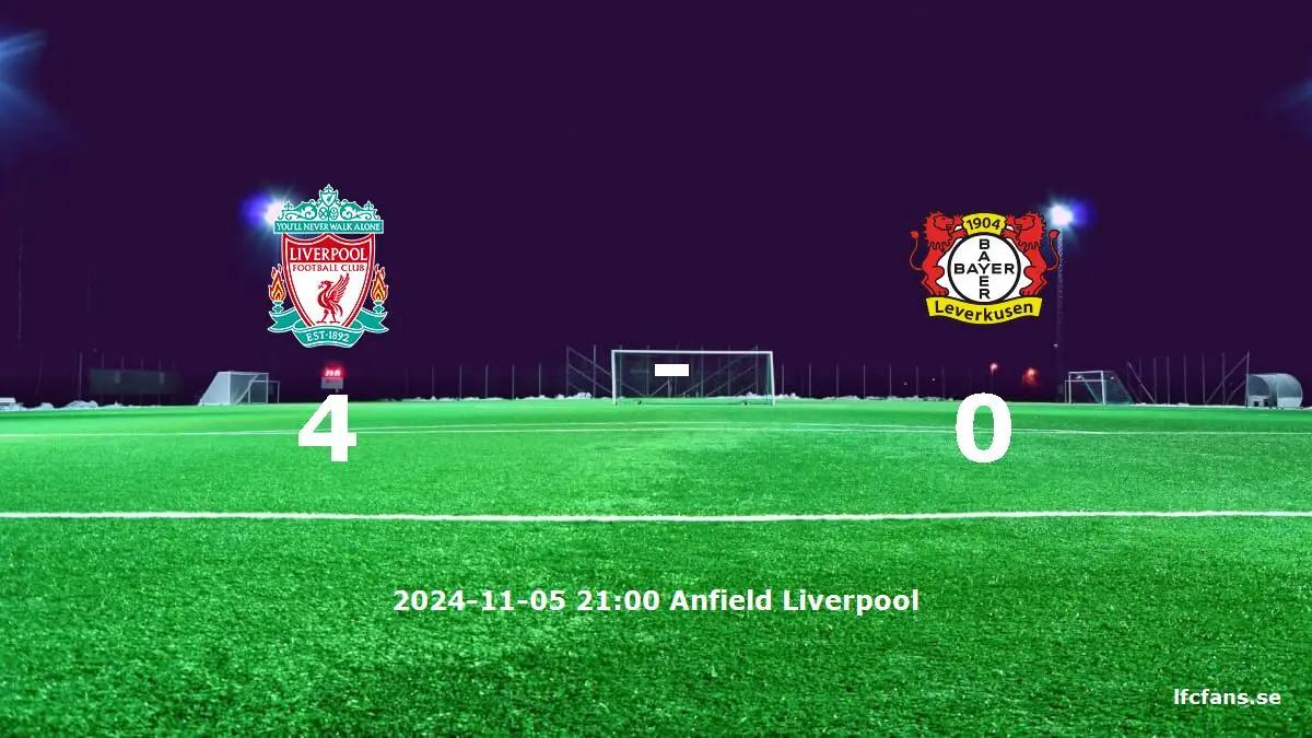 Liverpool mot Bayer 04 Leverkusen tidslinje och laguppställning