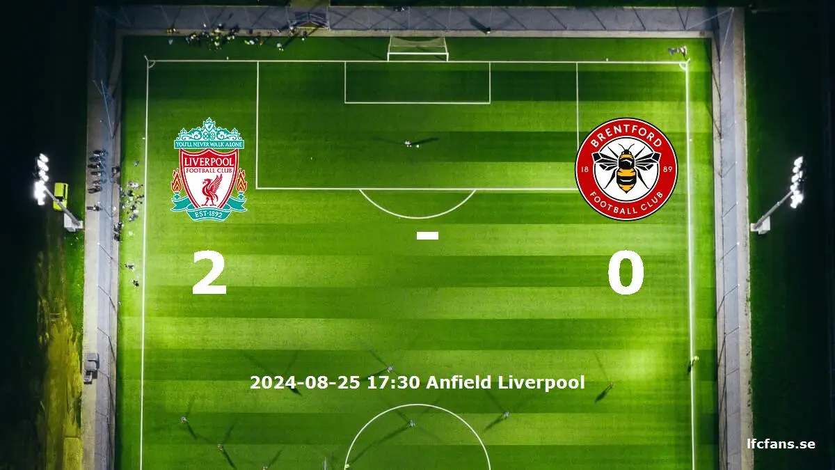 Liverpool mot Brentford tidslinje och laguppställning
