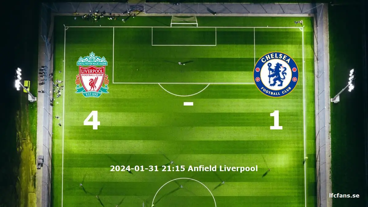 Liverpool mot Chelsea tidslinje och laguppställning