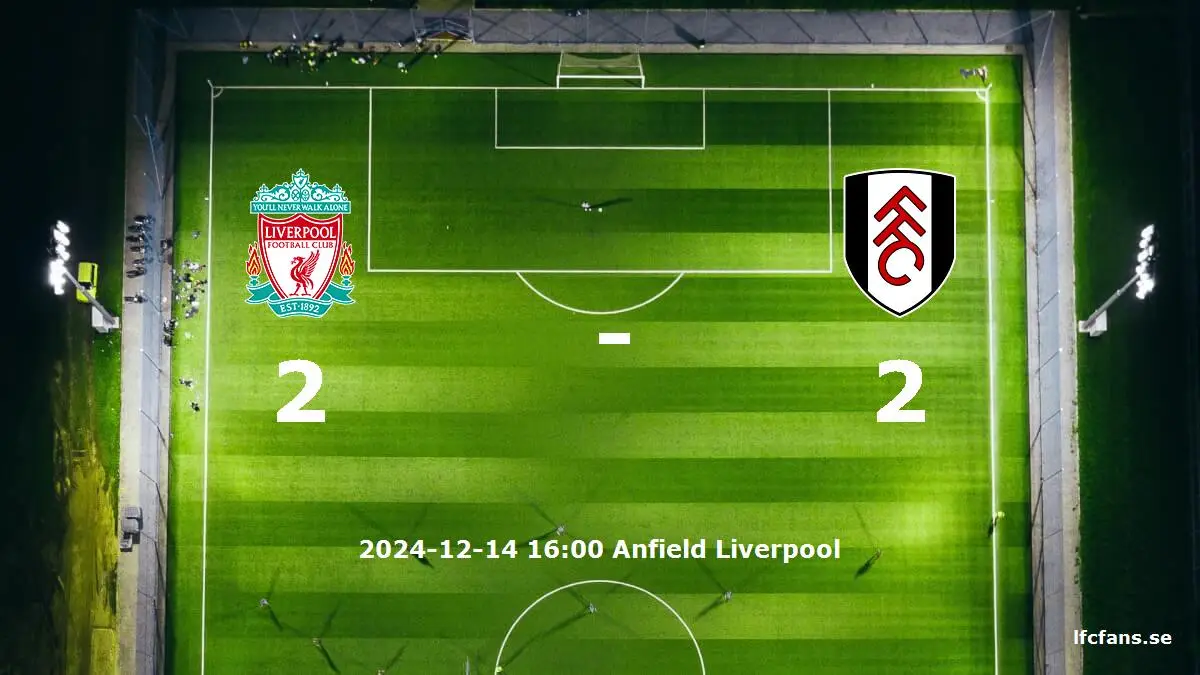Liverpool mot Fulham tidslinje och laguppställning