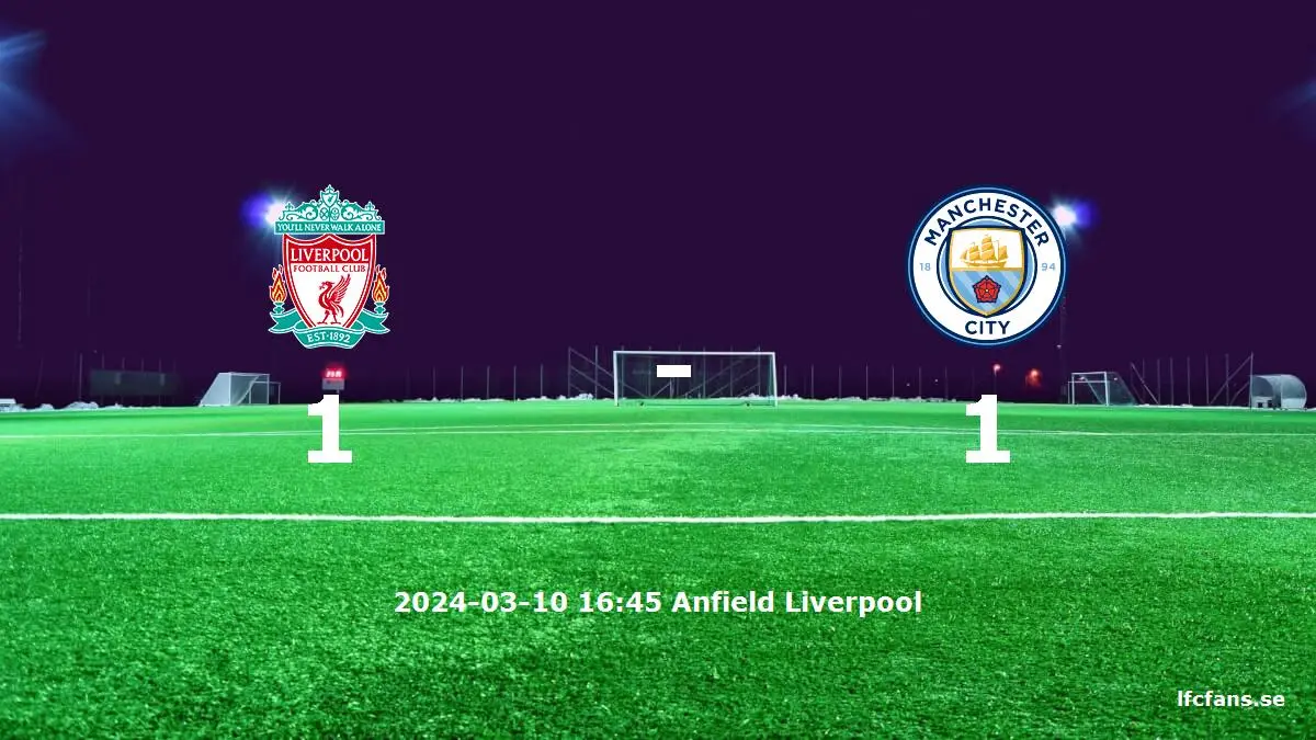Liverpool mot Manchester City tidslinje och laguppställning
