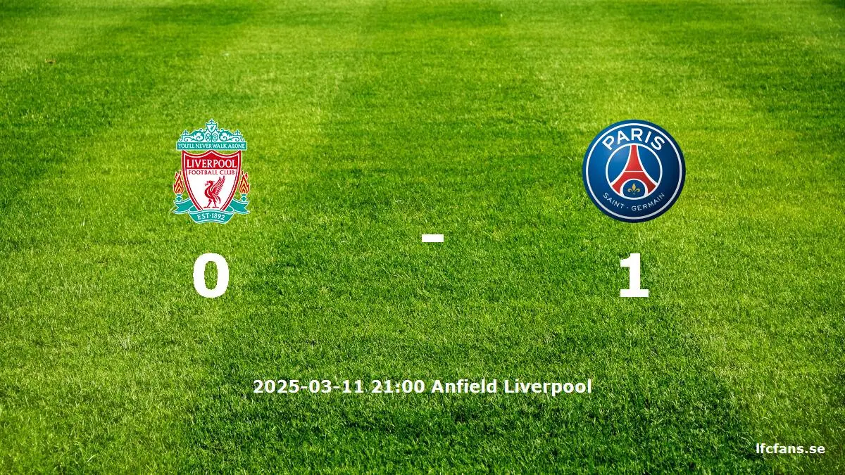 Liverpool mot PSG tidslinje och laguppställning