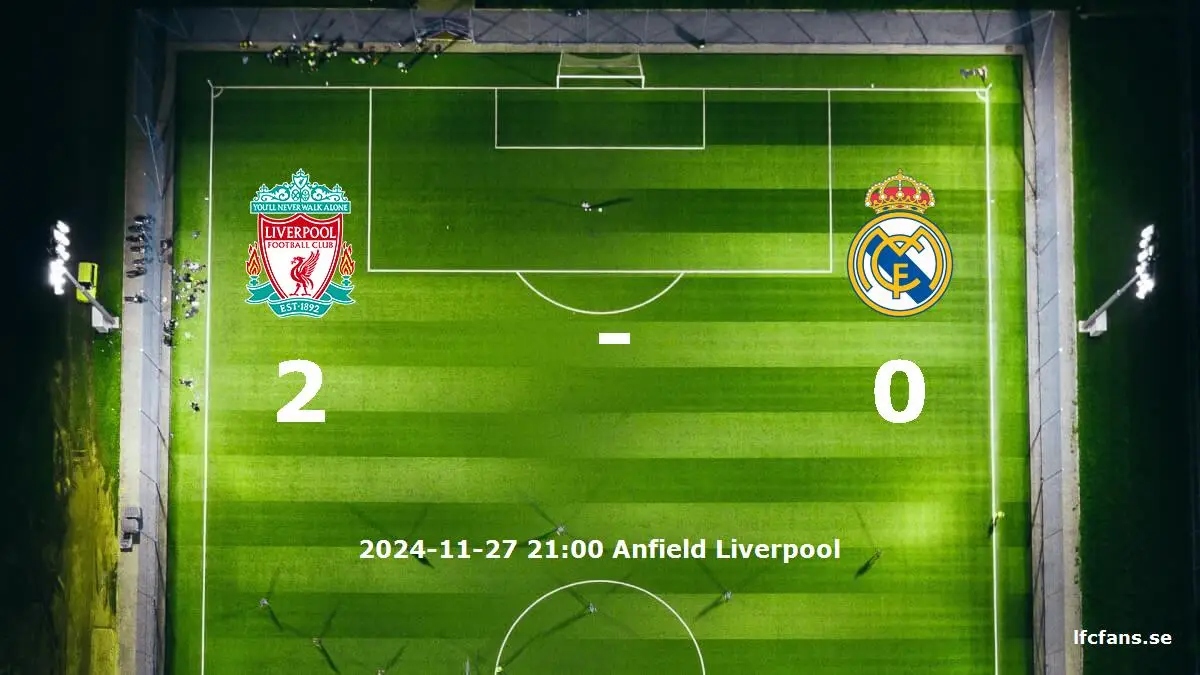 Liverpool mot Real Madrid tidslinje och laguppställning