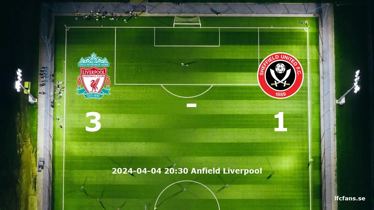 Liverpool mot Sheffield United tidslinje och laguppställning