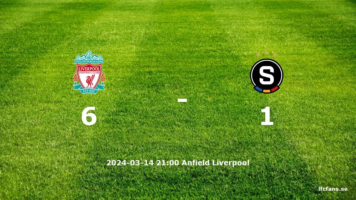 Liverpool mot Sparta Prag tidslinje och laguppställning