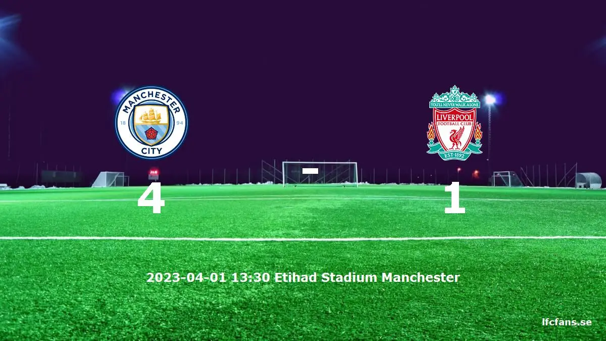 Manchester City mot Liverpool tidslinje och laguppställning