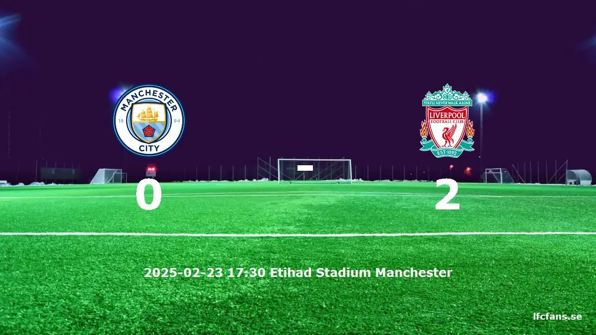 Manchester City mot Liverpool tidslinje och laguppställning