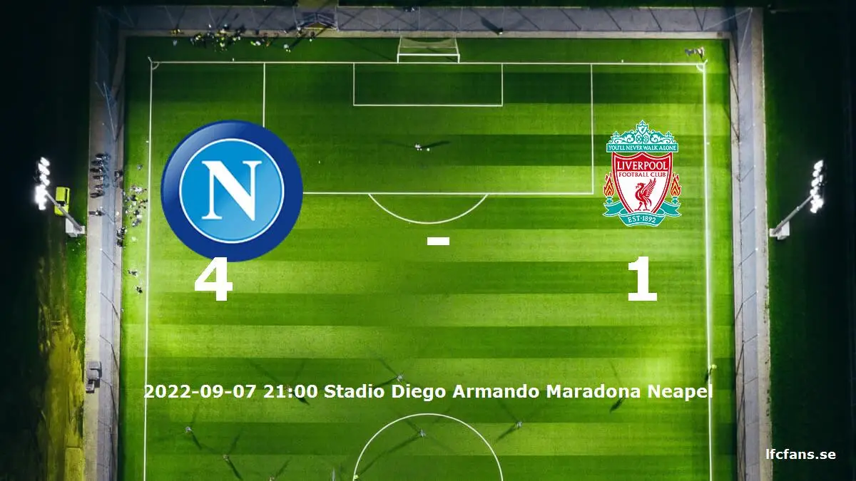Napoli mot Liverpool tidslinje och laguppställning
