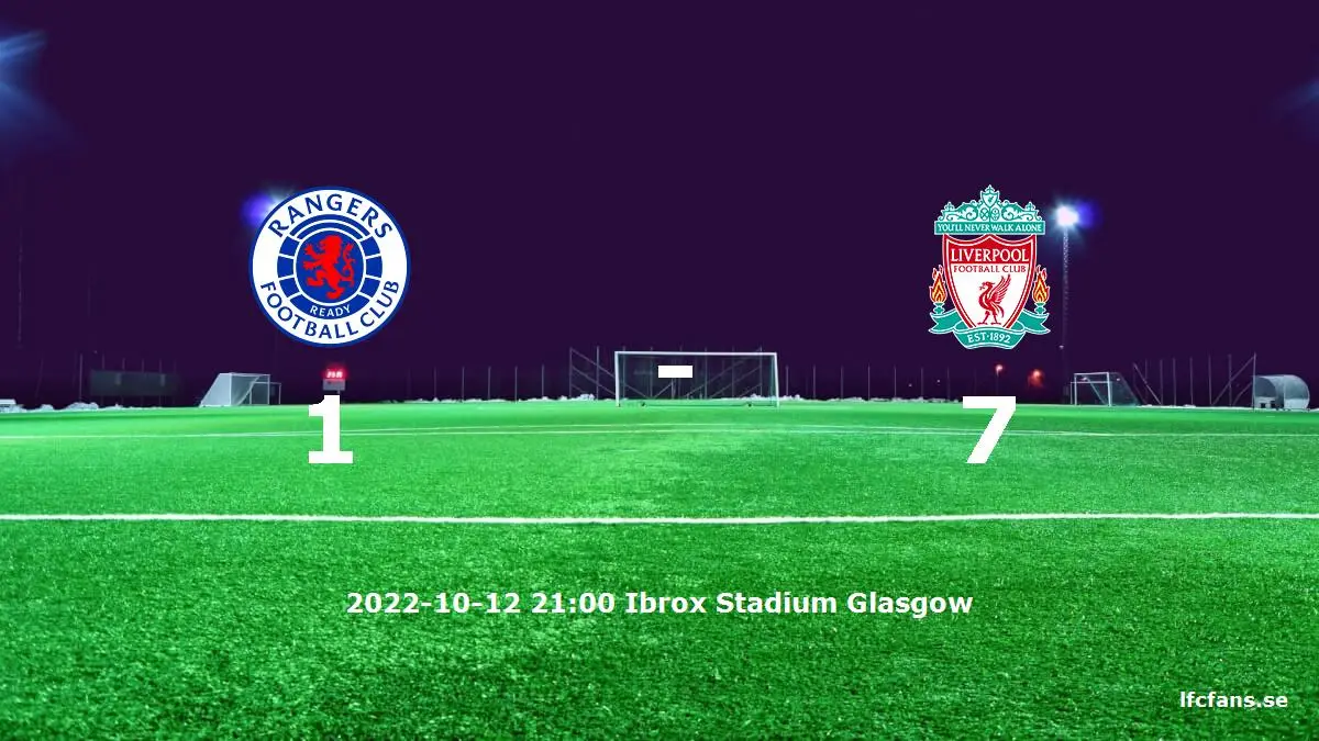 Rangers mot Liverpool tidslinje och laguppställning