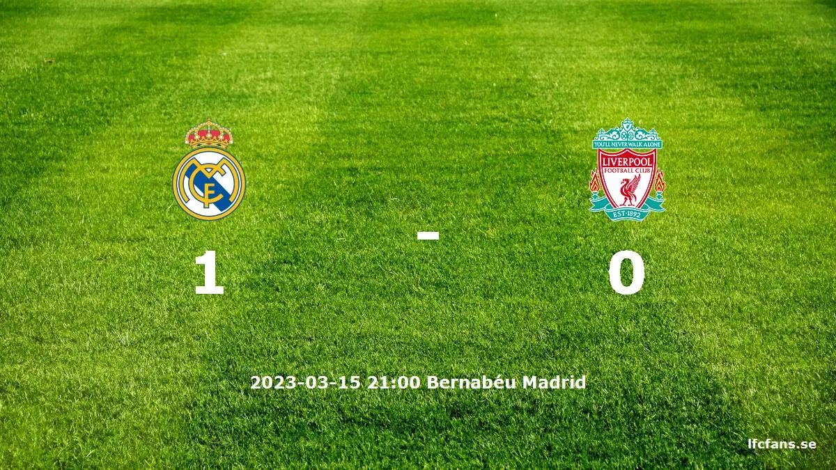 Real Madrid mot Liverpool tidslinje och laguppställning