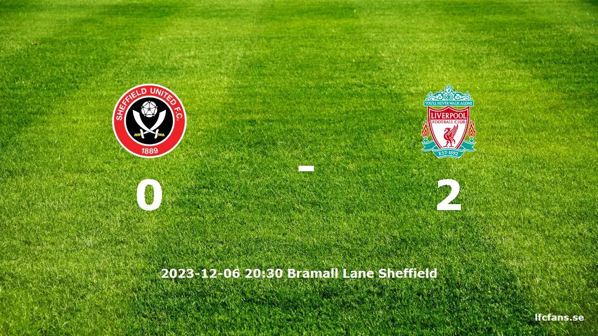 Sheffield United mot Liverpool tidslinje och laguppställning