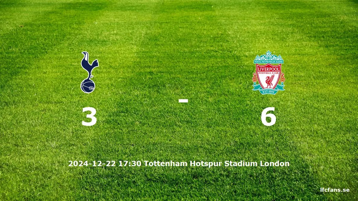 Tottenham Hotspur mot Liverpool tidslinje och laguppställning