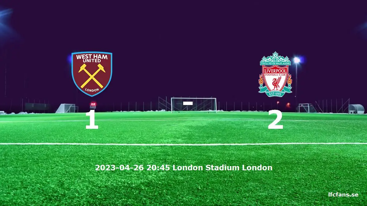 West Ham United mot Liverpool tidslinje och laguppställning
